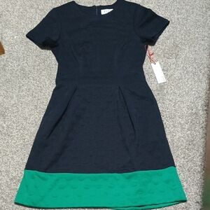 NWT Navy and Green Short Sleeve Dress